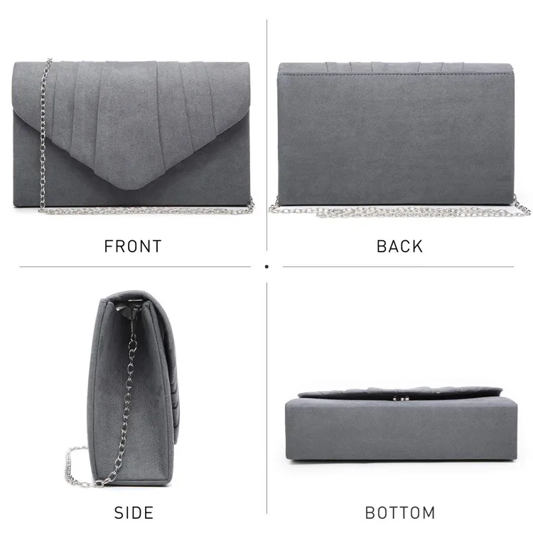 Оптовая продажа, Свадебный Кошелек для невесты, бархатный плиссированный клатч-конверт, женский клатч, вечерняя сумка