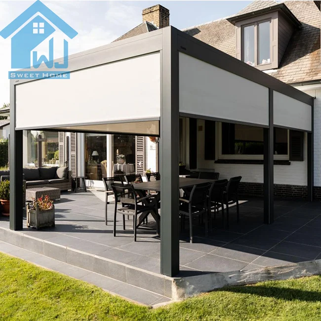 DIY Customized Outdoor Metal Canopy Aluminum Motorized Pergola Louver Gazebo