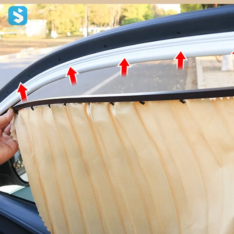 Sunscreen Auto Magnetic Curtain Car Window Retractable Sunshade Magnet Side Curtains For Car Car Curtain Window