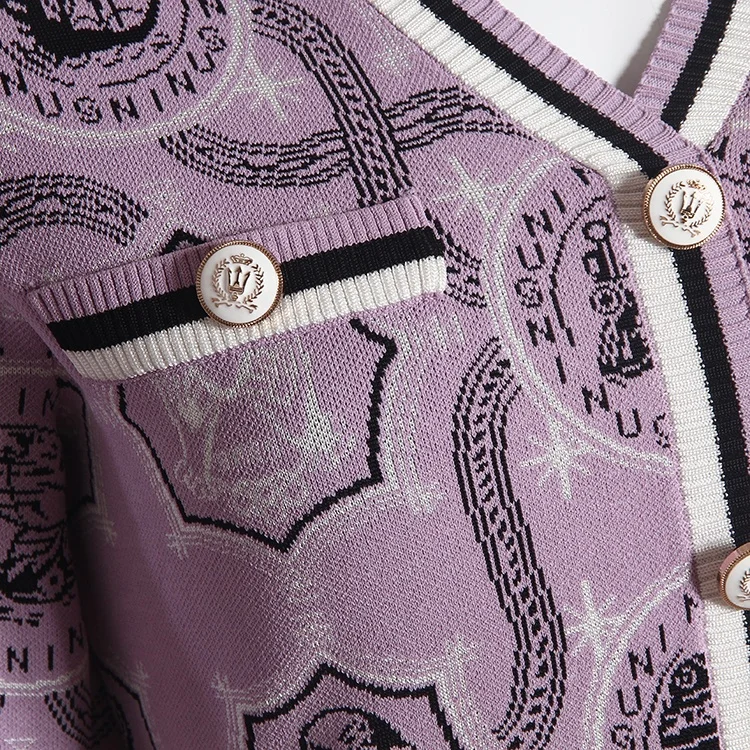 Chinese manufacturers Pink V-neck short-sleeved geometric pattern dress