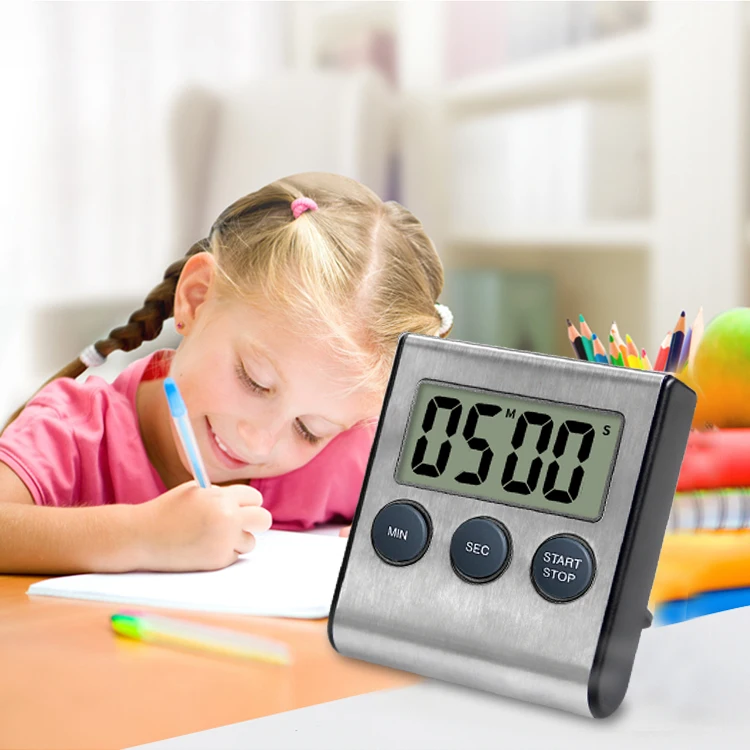 Digital Kitchen Timer with Dual Countdown Stop Watches Timer Magnetic Timer Clock with Loud Alarm