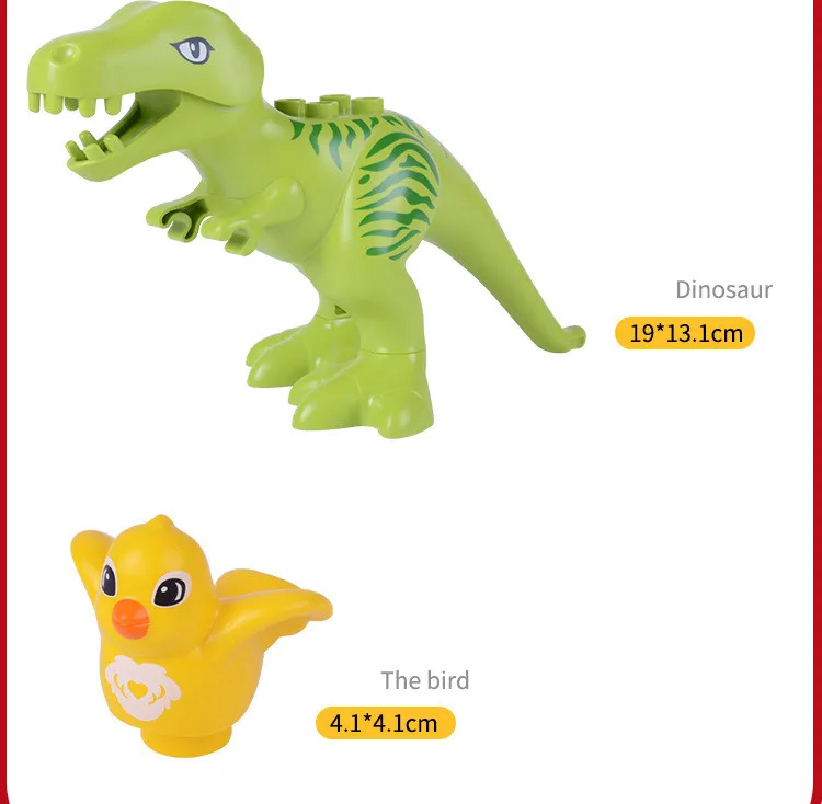 Plastic Building Block Mini Dinosaur Toys Building Brick Accessories DIY Construction Dolls Compatible with Leading Brand T-Rex