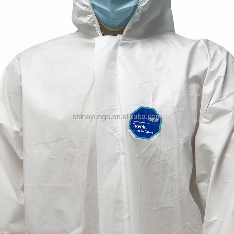 Cheap dupont fabric wholesale disposable hazmat suit sms ppe set disposable coveralls AAMI ppe gowns