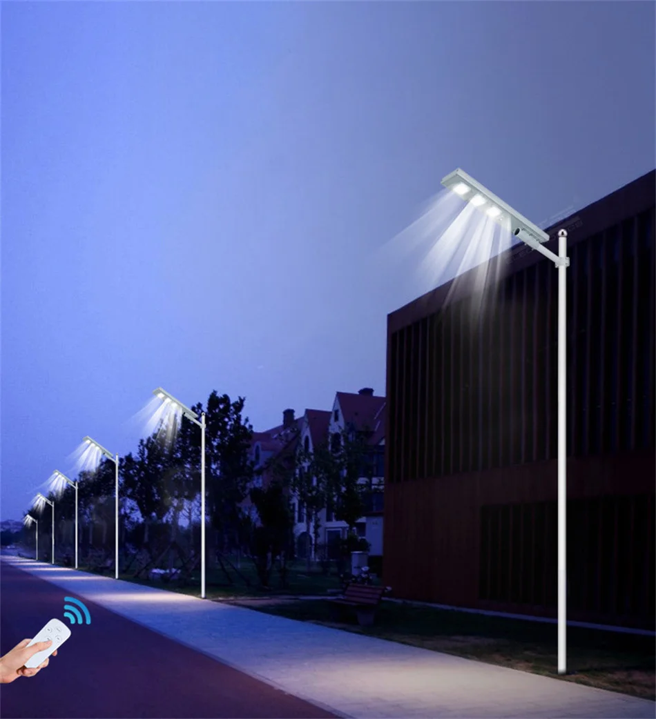 Outdoor solar street lights waterproof  ip66 200w suitable for various environment high safety decorative outside street lights