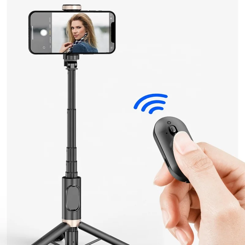 Amazlie Q12 Aluminum Alloy 3 in 1 Hidden Cell Phone Wireless Remote Selfie Stick with Tripod Stand