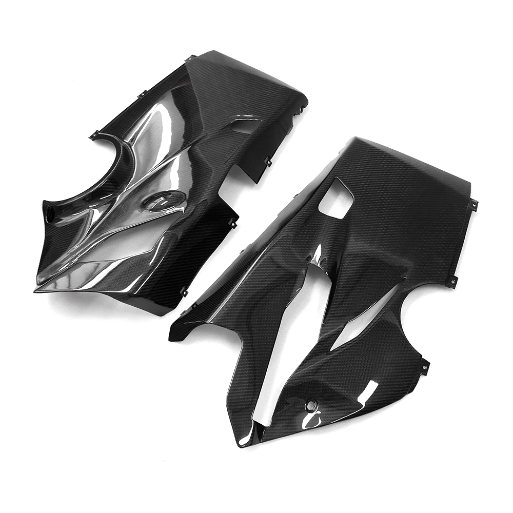 Carbon Fiber Motorcycle Belly Chassis Side Panel Fairing Cowl Gloss 100% Twill Weave for Ducati Panigale V4 2018-2020