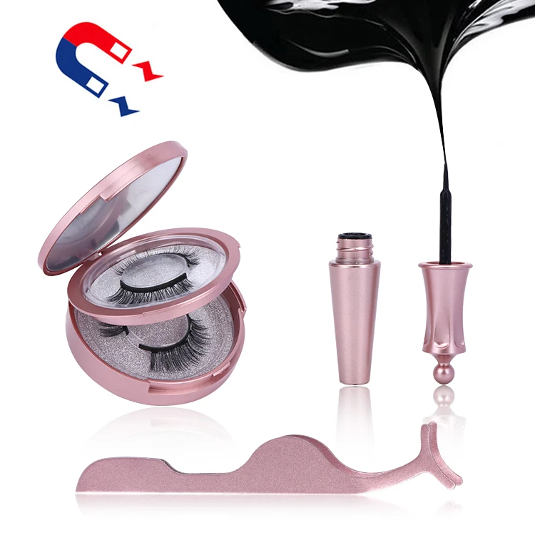 Magnetic Eyelashes 3D Mink False Lashes magnetic eyeliner Waterproof Liquid Tweezers Set Lasting Handmade Eyelash Makeup Tool