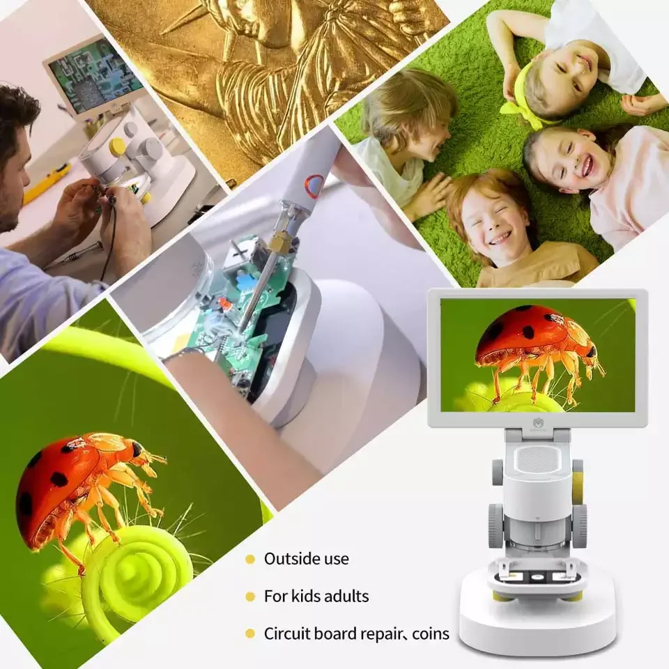 Manufacture Science Toy Educational 9 inch semen gemology microscope with LCD screen for Coin Repair