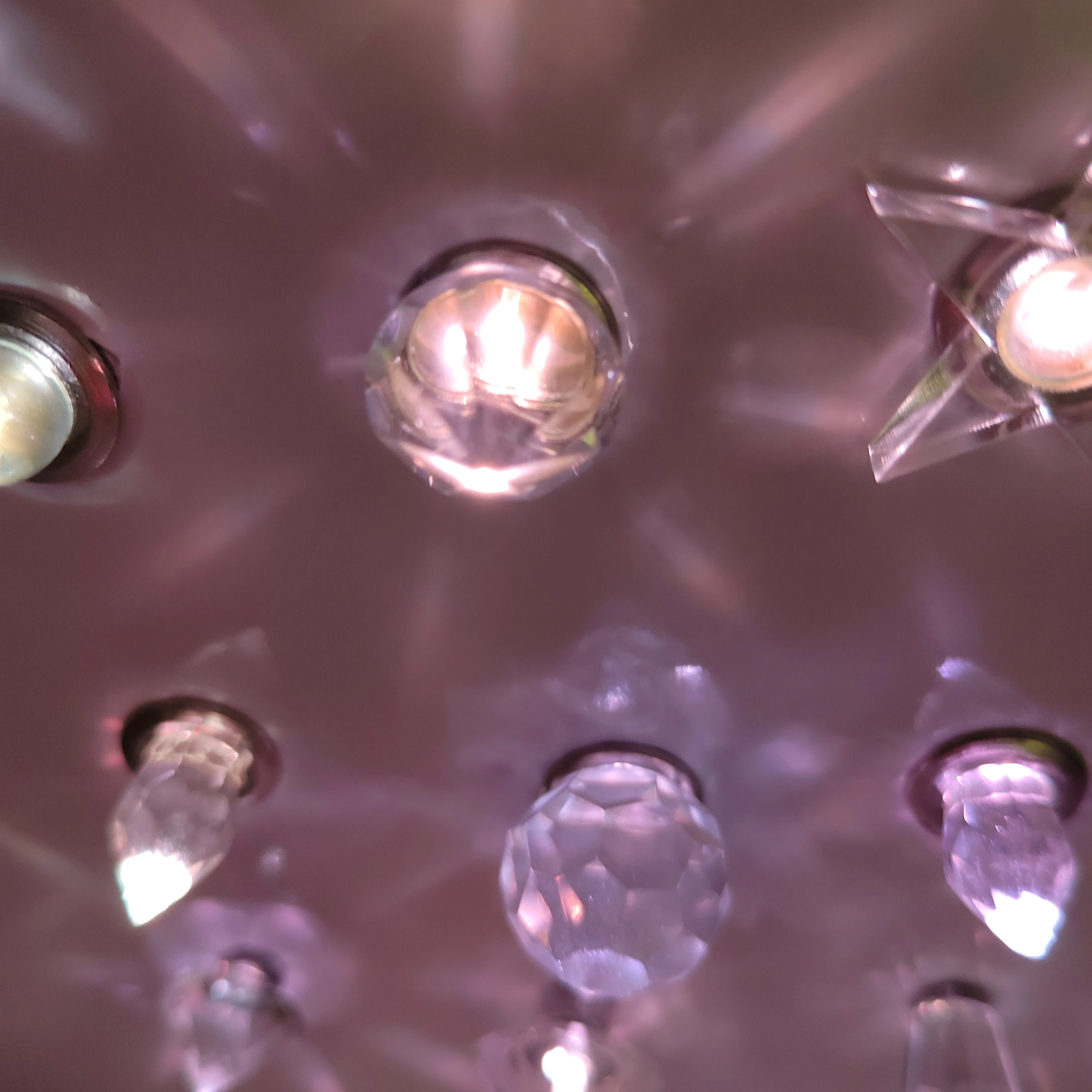 LED fiber optic ceiling crystal end fitting crystal, lampwork