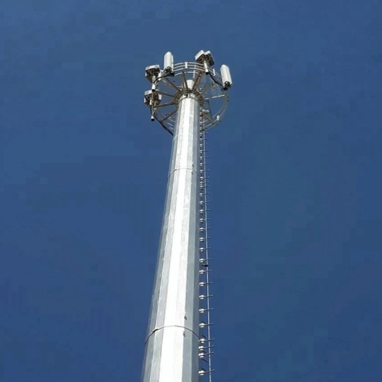 Self Supporting Gsm Antenna Single Tube Iron Telecom Radio Signal Monopole Steel Tubular Communication Tower