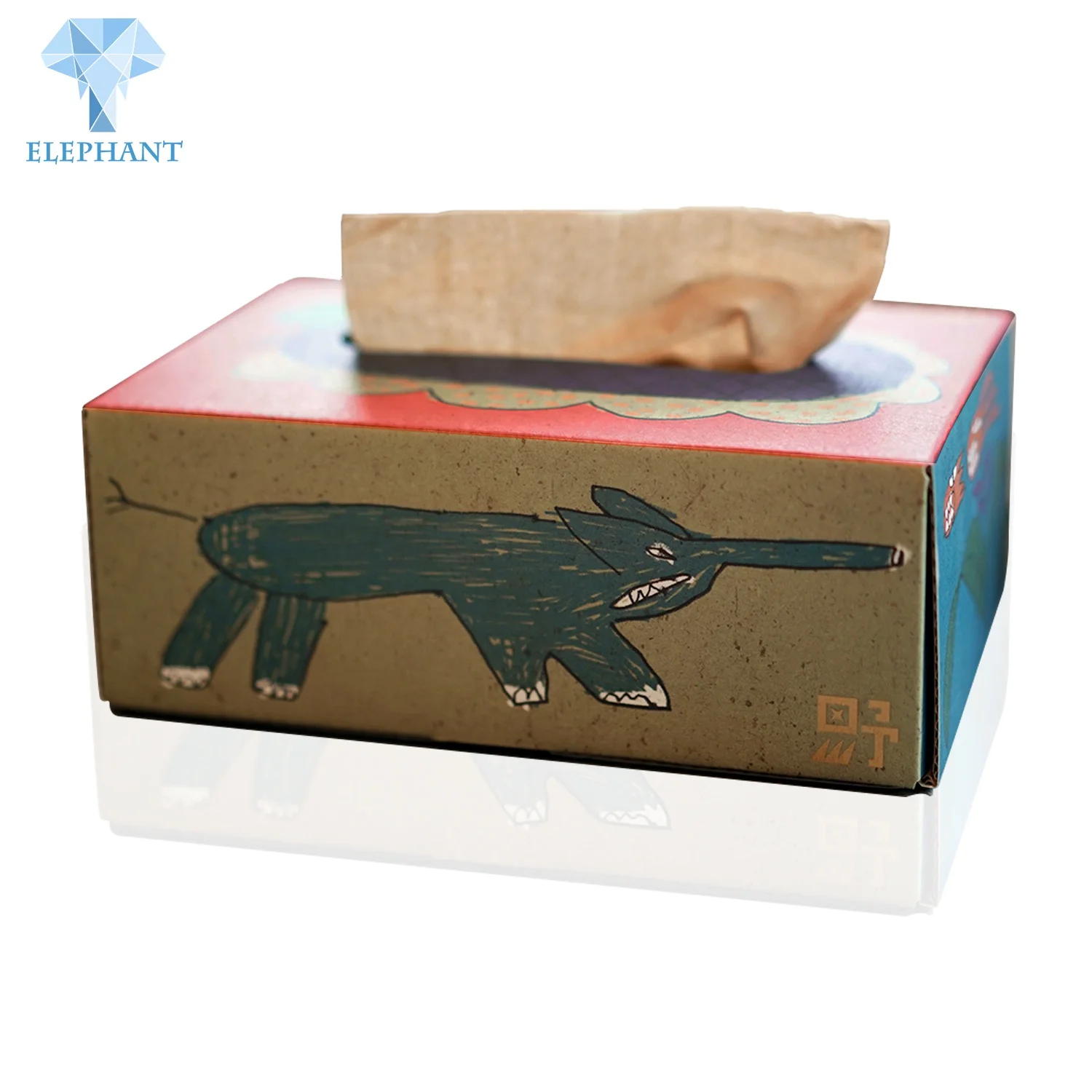 Custom ECO Individuation Printing Cartoon Packaging Paper Tissue Box