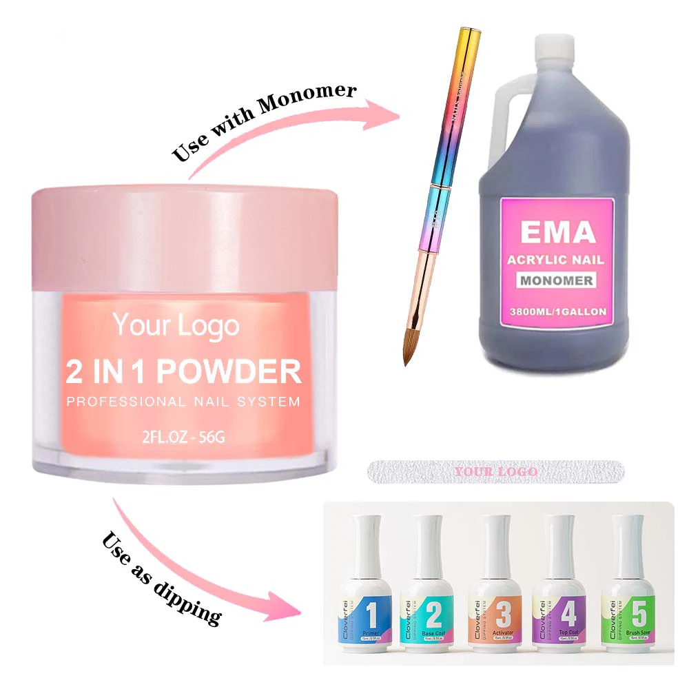 Custom Logo Acrylic Nail Extensions Acrylic Powder Supplies Wholesale Pink Clear Acrylic Powder