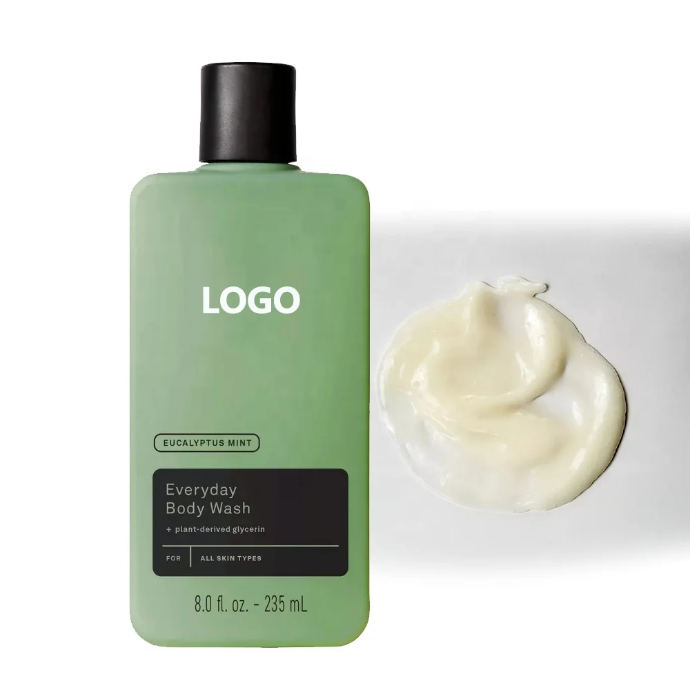 Refreshing Everyday Body Wash Shower Gel For Male + Mint Deep Exfoliating Face Cleanser + Lightweight Face Lotion For Men