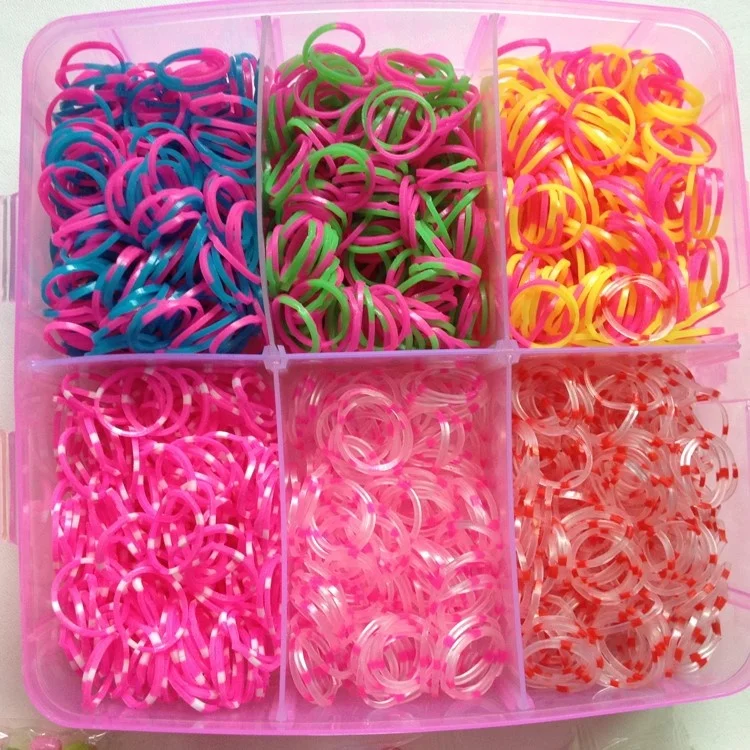 High quality non-toxic colorful cheap rubber loom bands kit DIY loom band for kids