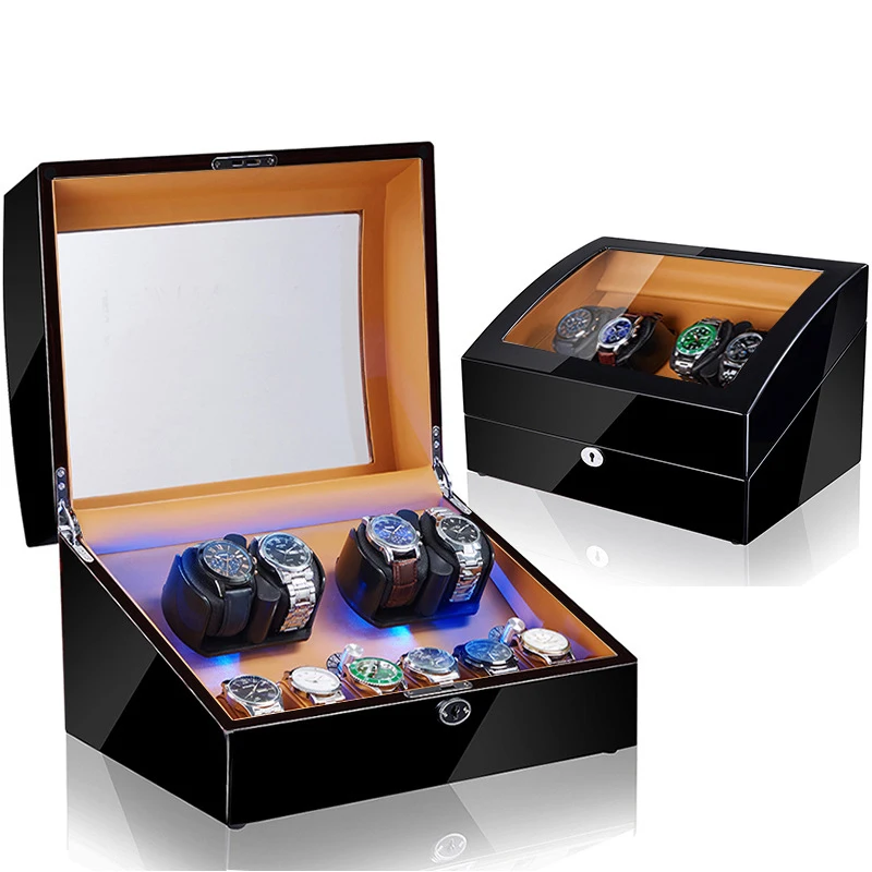 Cross border mute antimagnetic shaker full automatic mechanical watch rotary upper chain box electric motor shaker wooden