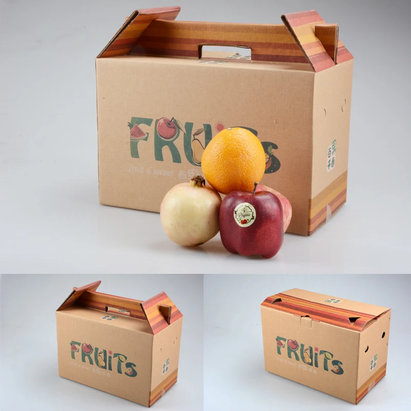 Custom Color Corrugated Folding Cherry Tomato Avocado Mango Banana Kiwi Dragon Fruit Carton Box