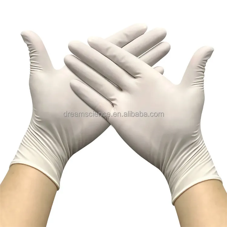 Finger textured Disposable latex gloves White Medical Use Powdered And Powder Free Sterile Latex surgical Gloves