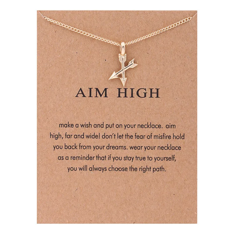 Fashion Aim High Gold-color Crossing Arrows Reminder Necklace For Women Jewelry
