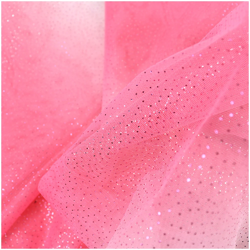 Halloween design Fabric Polyester gradient Rainbow Digital Print Glitter Galaxy Star tulle mesh fabric