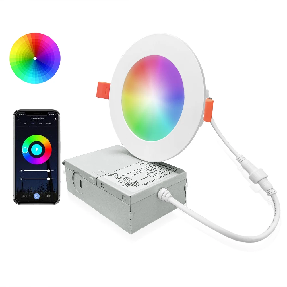 home etl colour changeable tuya app alexa google music wifi rgbcw smart led ceiling recessed flat smart rgb panel light