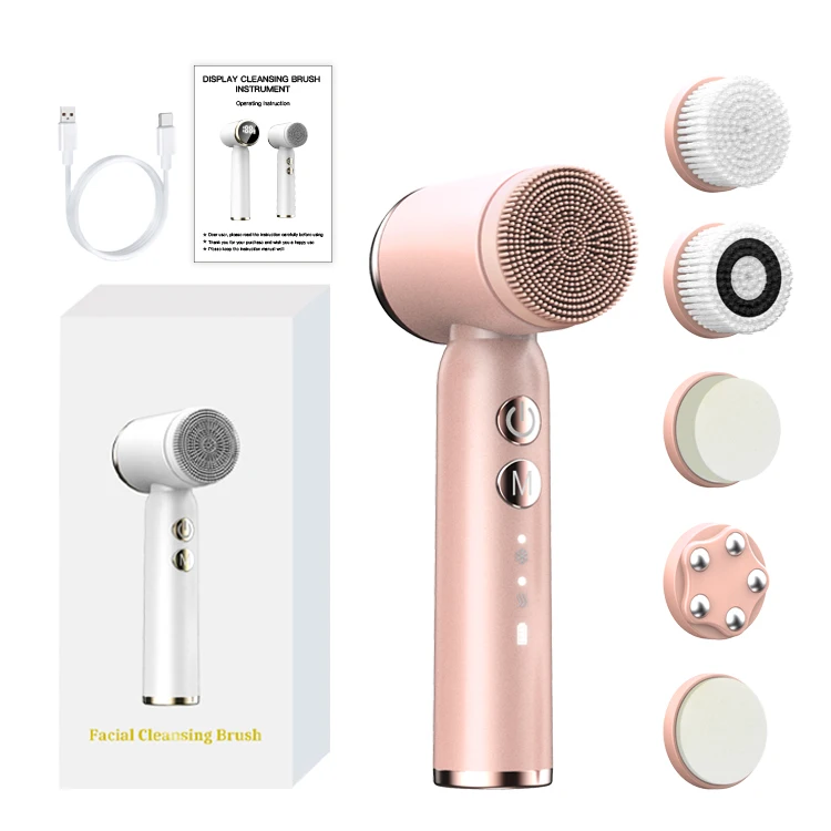 Вибрационный Ручной скраб для лица, отшелушивающая Водонепроницаемая электрическая силиконовая горячая холодная компрессионная щетка для личной гигиены и очищения лица