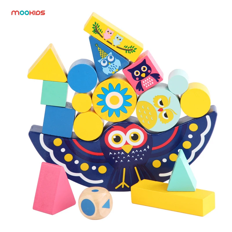 Owl- Balance- Blocks For 3 4 5 6 Years Old Kids Gifts Balance Training Puzzle Game Toy Lit Focus On Brain And Color