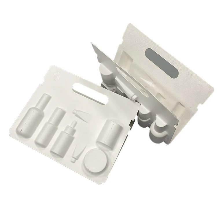 Изготовленный на заказ волоконная формовочная упаковка для косметики внутренний лоток вставка из целлюлозы