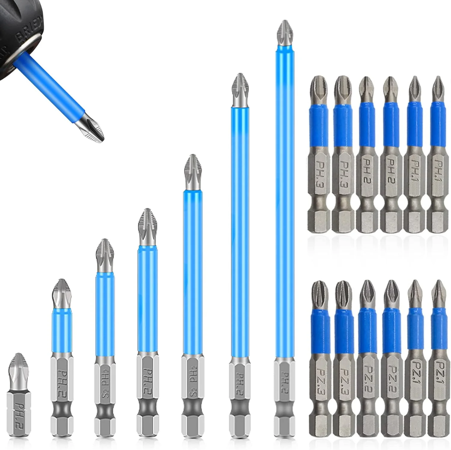 Screwdriver Bits Set 50Mm Ph2 Anti-Slip With Magnetic 1/4 Hex Shank Fits Hand Electric Drill Driver Accessories tooljoy