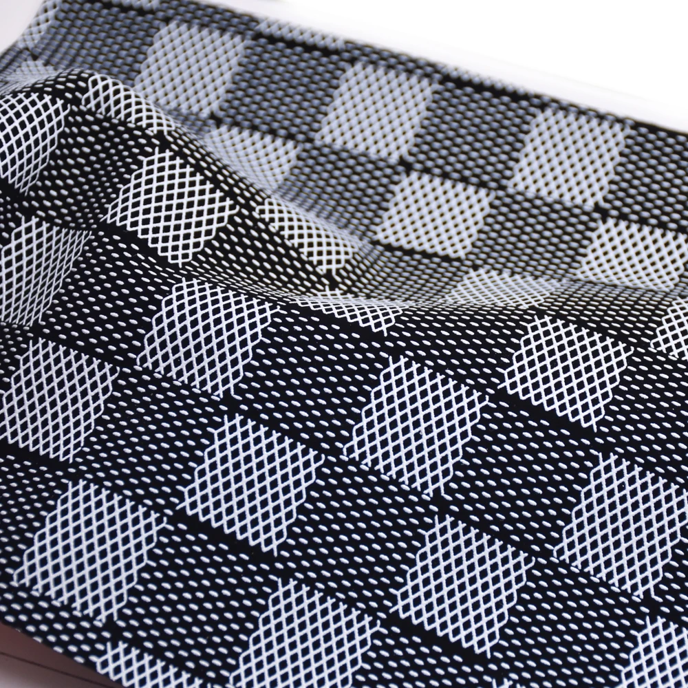 Stock Embossing Grid Shape Pattern Nubuck Faux Printed Imitation Pu Leather Rolls For Men Shoes