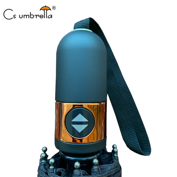 YS-3152 Windproof High Quality Travel Wholesale Custom Print 3 Fold Umbrella Plastic Handle Automatic 3 Folding Travel Umbrella