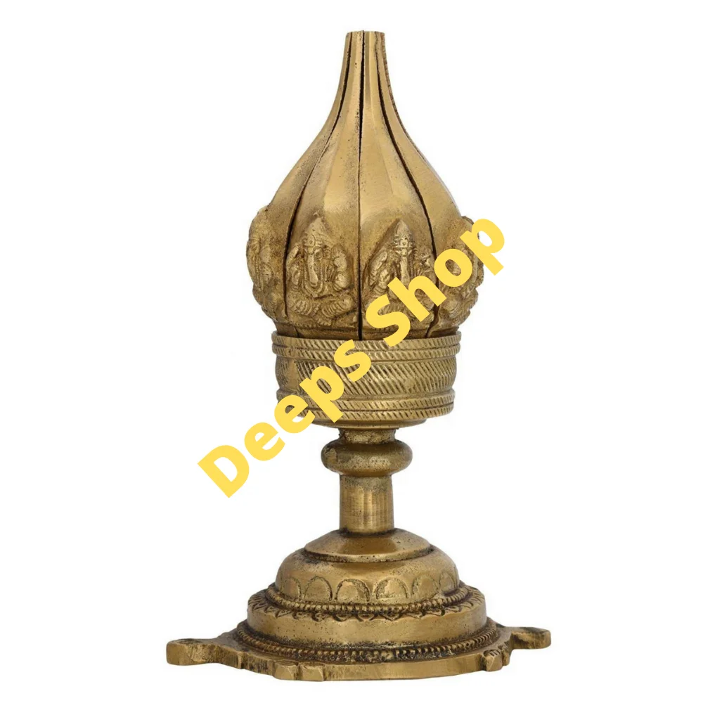 Латунный Diya для diwali, декор ручной работы, античное золото, Властелин Ганеша, мотив, масляные свечи, декоративные свечи для Храмов