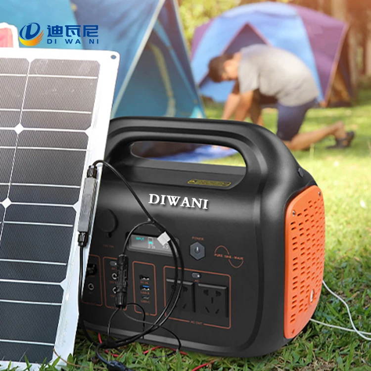 Diwani Lithium Battery 720Wh Portable Solar Power Station Dc Ac 1000W Solar Generator For Multi Home Applications