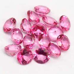 Color pink topaz round shape moissanite diamond 5mm CAB Cabochon Natural Stones Beads for gemstone jewelry necklace