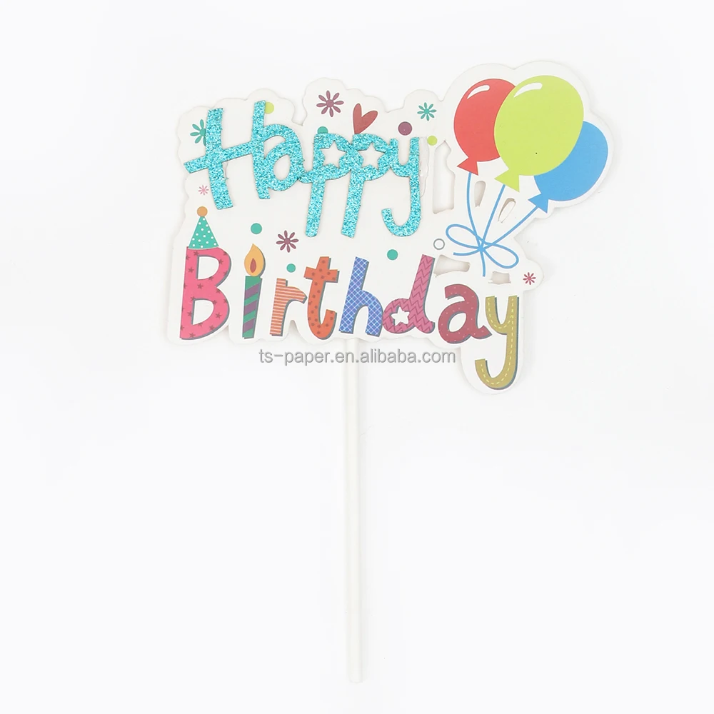 Good quality Paper Cake Decorating Toppers Happy Birthday Cake Topper Paper