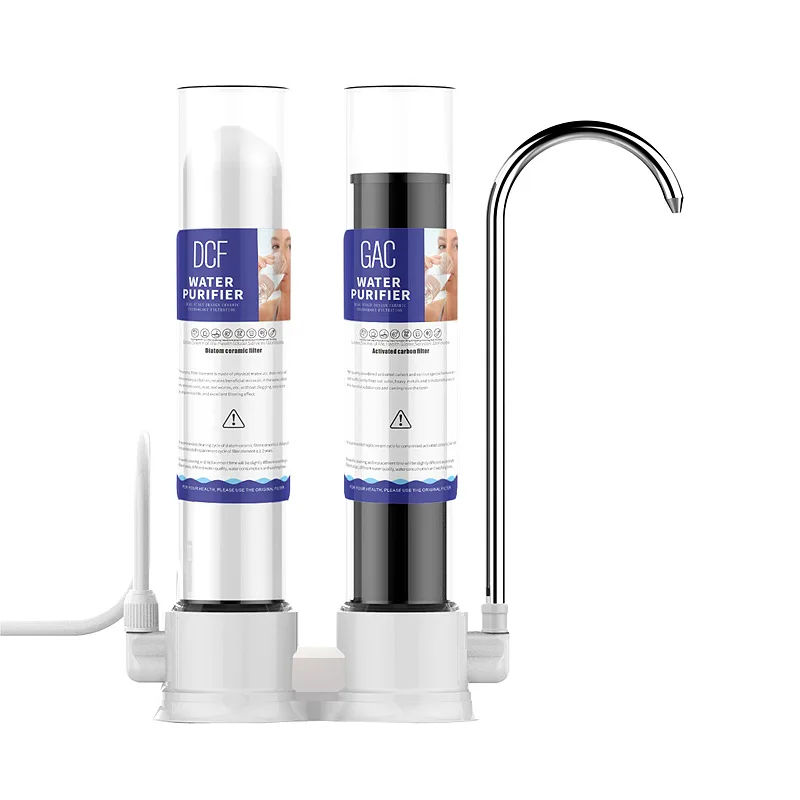 Diatom Ceramic Activated Carbon Faucet Mount Water Purifier Filter