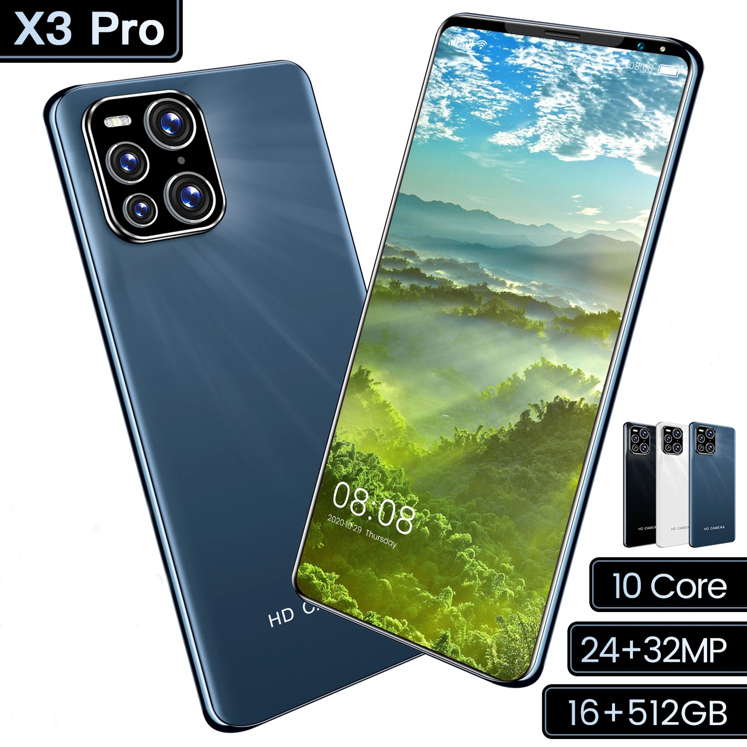 Рождественский подарок прямо с фабрики x3 pro смартфон 16 ГБ + 512 5600 мАч две sim-карты мобильный