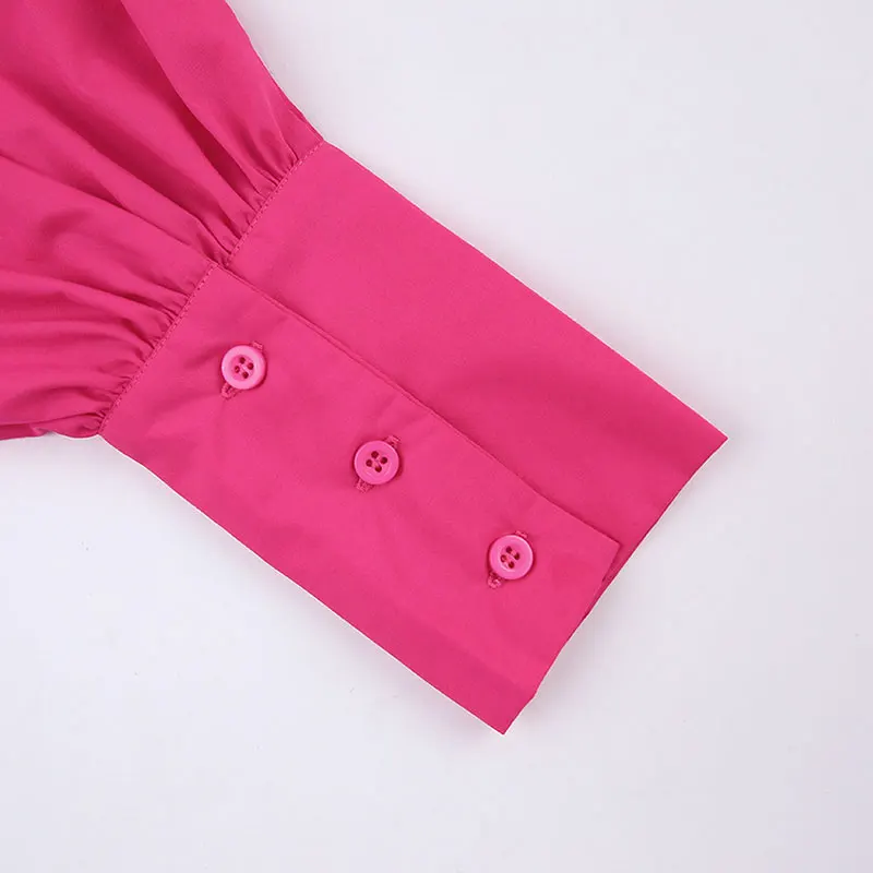 green fitted collar women clothing long lantern sleeve maxi chiffon loose dress casual fall mini satin dresses