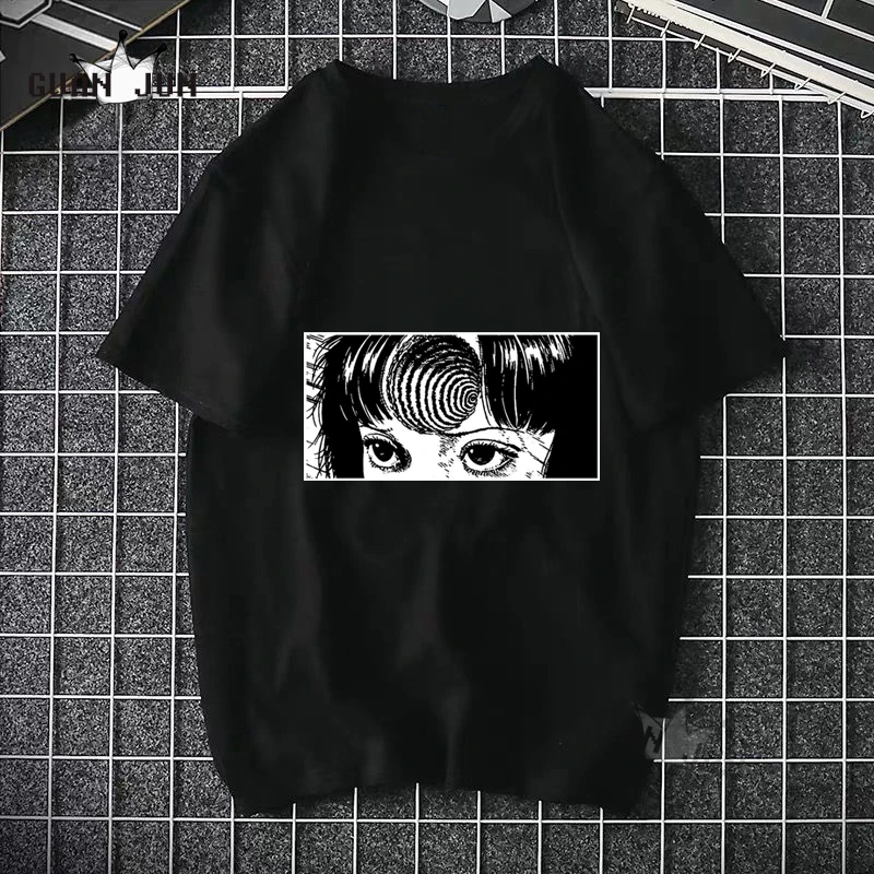 Horror Spiralizer Demonizer Funny T Shirt Men Unisex Harajuku T-Shirt Tomie Junji Ito Japan Anime Tshirt Graphic Top Tees Male