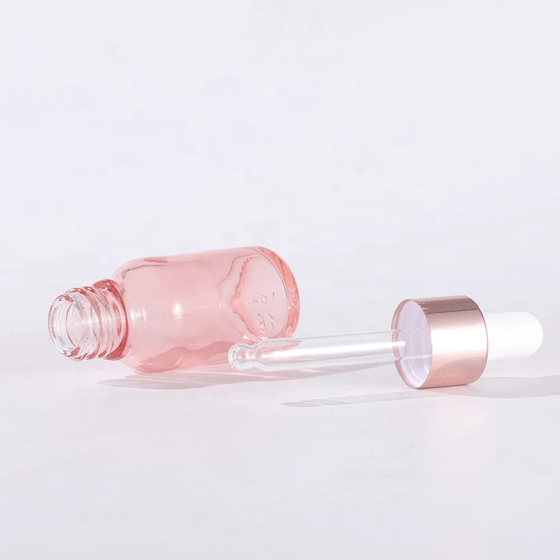 Skin Care Serum Pink Hair Oil Glass Dropper Bottle Rose Gold 5ml 10ml 15ml 30ml 50ml Amber Carton Personal Care 100ml Available