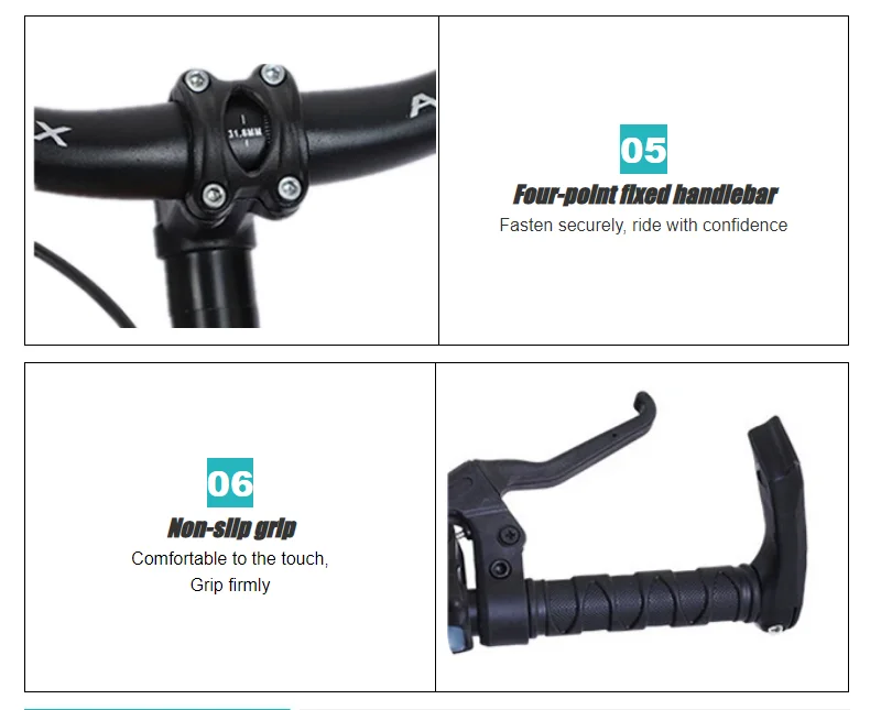 Factory hot selling 22 inch magnesium alloy integrated wheel half aluminum handle set brake handle children mountain bike