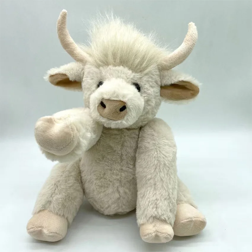 Simulation Highland Cow Plush Toys Scottish Highland Cattle Joint Activity Doll Long Hair Vocal Yak Plush Highland Cow Toys