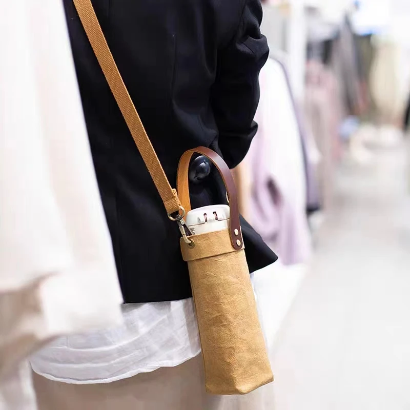 custom logo Drawstring Pouches Ornaments Wedding Christmas Bag Water Bottle Suede Insulated cup sleeve for Bottle Holder