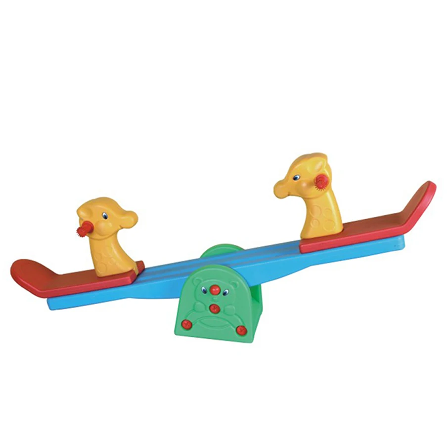 Kids indoor or outdoor colorful plastic animal seesaw