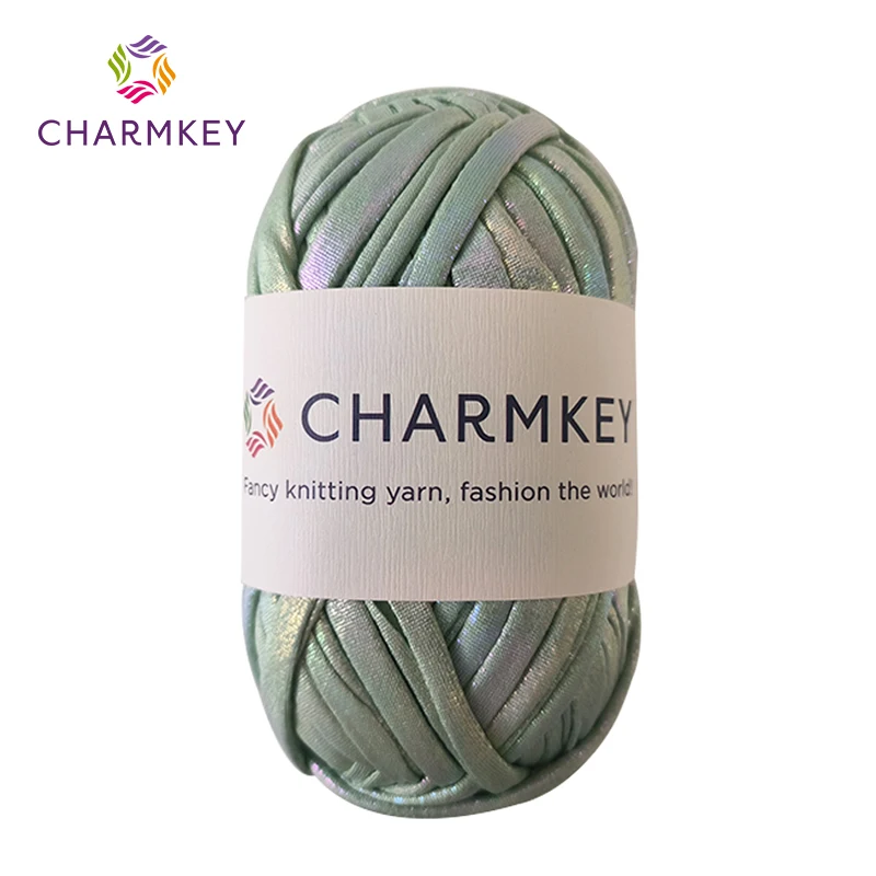 Top Selling High Quality Pure Polyester Metallic T-shirt Yarn for Handmade DIY Beautiful Knitting Necklace Crochet Bags