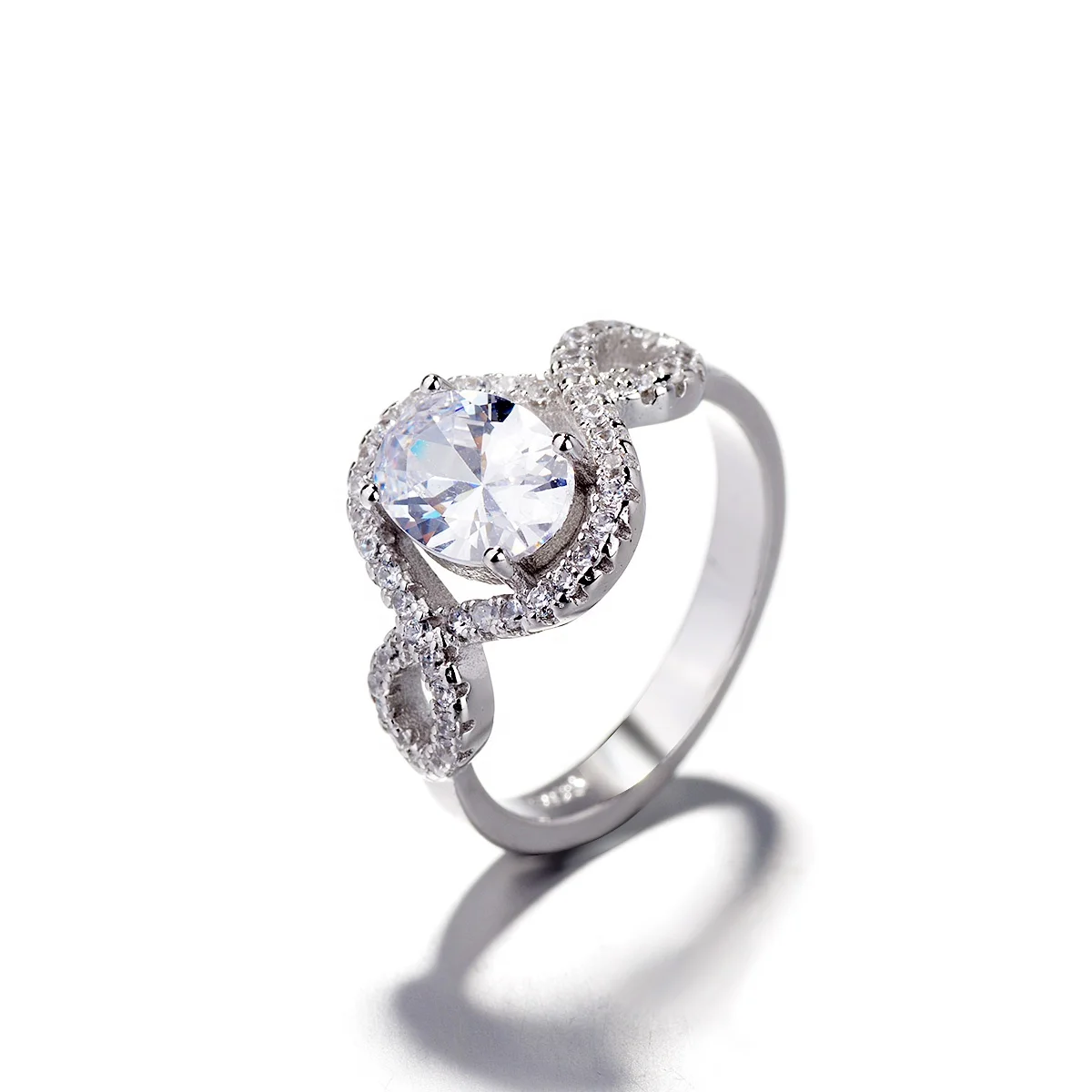 Модное кольцо из стерлингового серебра 925 пробы с квадратным камнем