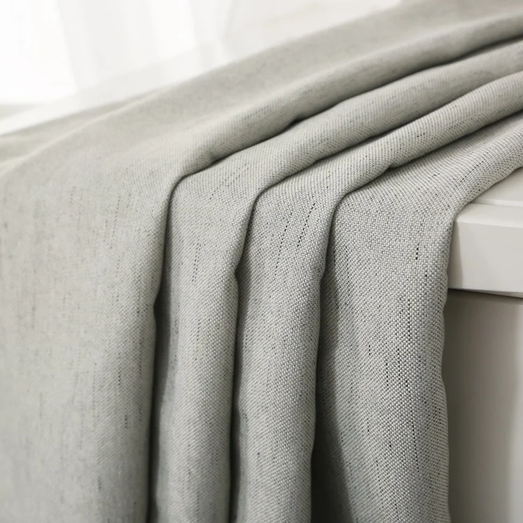 Yongshun free samples cheap price china heavy linen look curtain fabric