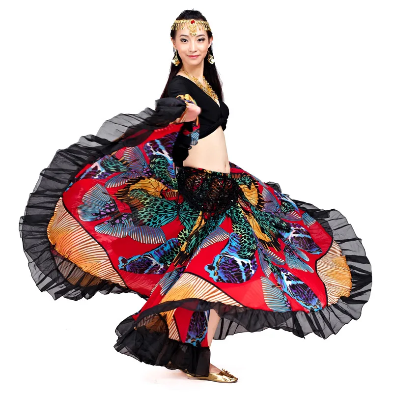 dpw466 Belly Dancer Costumes for Women Belly Dance Bra and Belt Chiffon Belly Dancing Skirt Bellydance Clothing