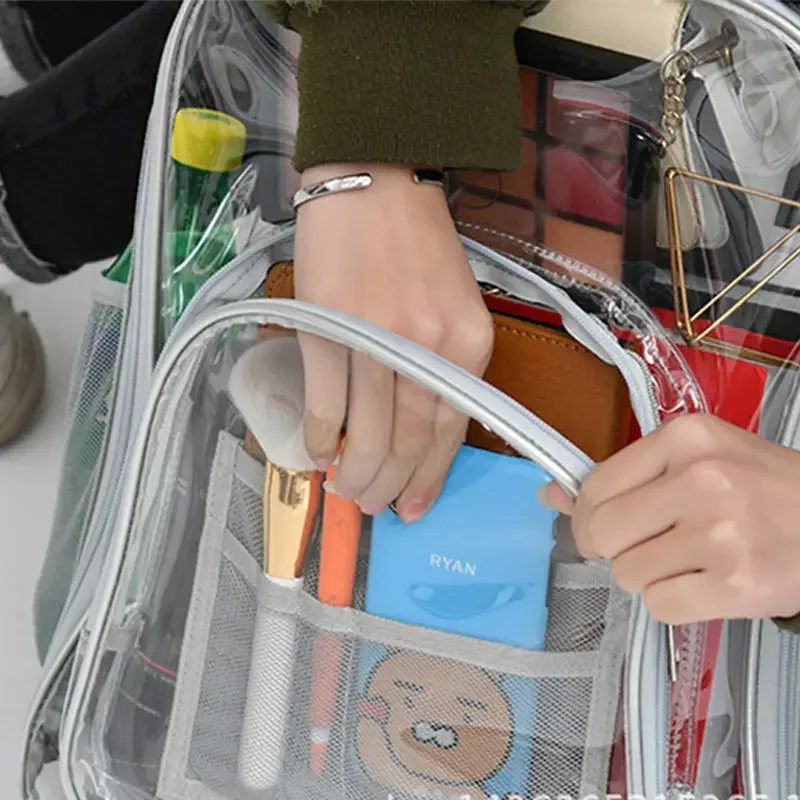 Factory Cheap Price New Design Fashion Clear PVC School Backpack Custom Transparent PVC Waterproof Durable School Backpack