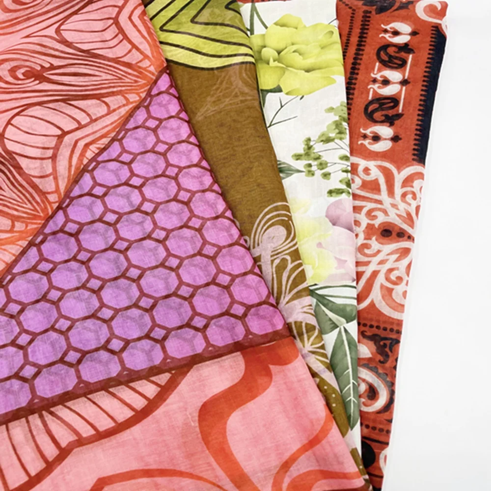 Оптовая продажа, женские шали-шарфы с цветочным принтом