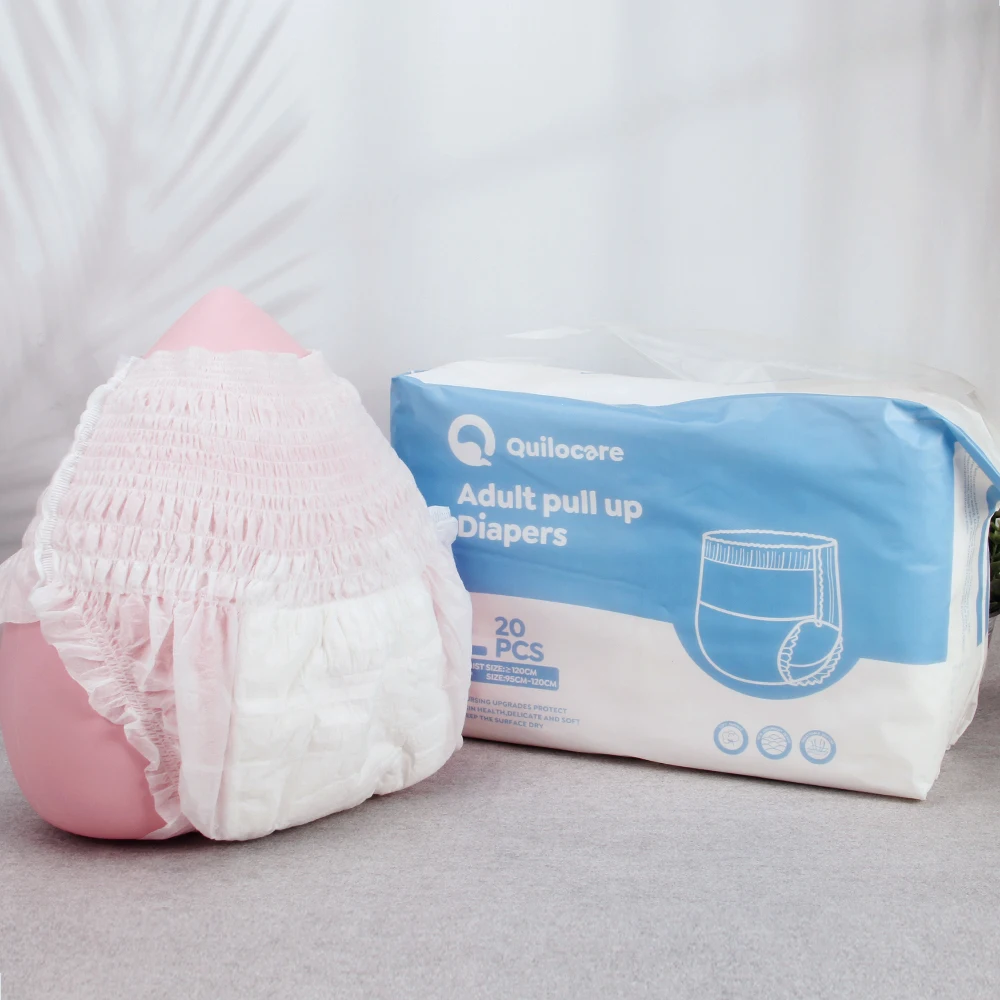 FREE SAMPLE cheap disposable adult elderly pull up Panties Diapers incontinence thick printed wholesale for extra large